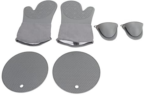 Ensemble de de Mitaines de Four, Ensemble de de Cuisson Antidérapants Résistant à la Chaleur pour Micro-ondes