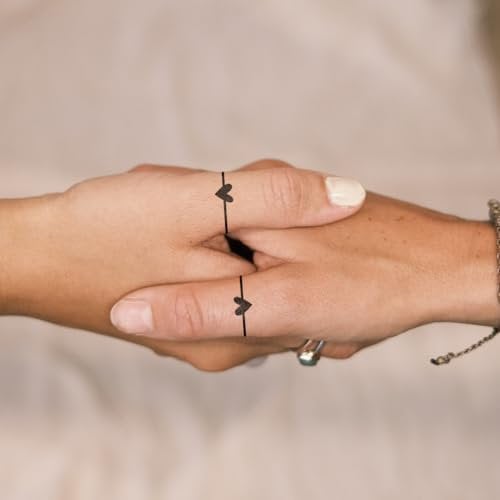 Inkster® Herz Ring Tattoo | Temporäres Tattoo mit EU-Kosmetikzertifizierung | wasserfest + vegan | revolutionäres 2-Wochen-Tattoo | Fake Tattoos und Klebetattoos für Erwachsene