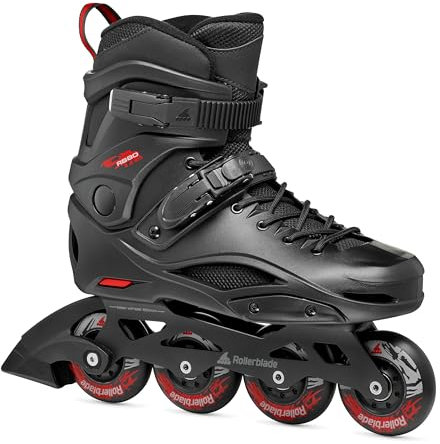 Rollerblade RB 80, Inline-Skates für Männer, Urban Inliner, Schwarz/Rot, 42