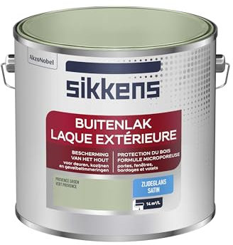 Sikkens - Peinture Laque Extérieure Bois et Fer - Finition tendue, sous-couche intégrée, facile à appliquer - Satin Vert Provence 2,5 L