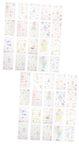 DIYEAH 12 Sätze Mädchen handzelt aufkleber japanisches Dekor Zeitschriftenaufkleber DIY vintage sticker retro sticker Aufkleber für Wasserflaschen Bastelaufkleber Vintage-Aufkleber Laptop