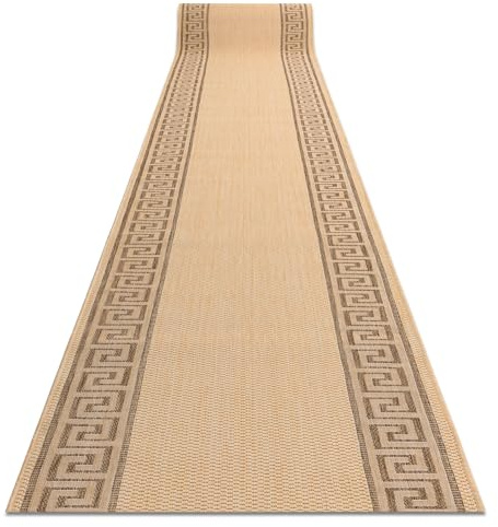 rugsx Läufer SIZAL FLOORLUX Modell 20014 mais/Kaffee 120x400 cm