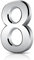 Door Numbers, 3 Inches 3D Mailbox Numbers Waterproof, Address Numbers Self Adhesive House Numbers Street Number Stickers, Mail Boxes, Hotel Rooms Door Number Stickers Silver (Silver 8)