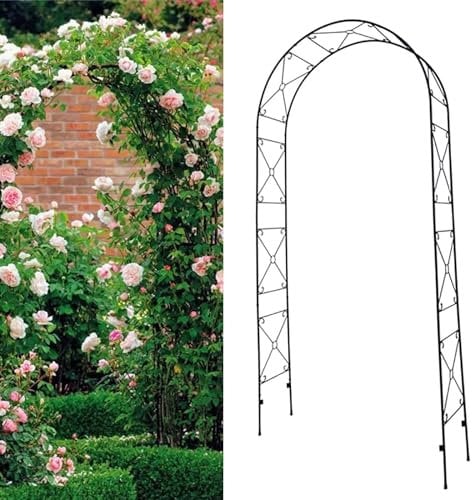 WXXSHGDW Gartenbogen Gitter, Rosenbogen Metalltorbogen Zum Klettern von Pflanzen und Blumen, Stabile Gartenlaube für Die Außendekoration(Color:Black,Size:160cm/63inch)