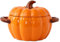Stock Pot with Lid, 1.9L Ceramic Pumpkin Casserole Dish with Lid, Large Soup Bowl with Dual Handles, Dishwasher & Microwave Safe, Pumpkin Soup Pot for Halloween Christmas Thanksgiving (Orange)