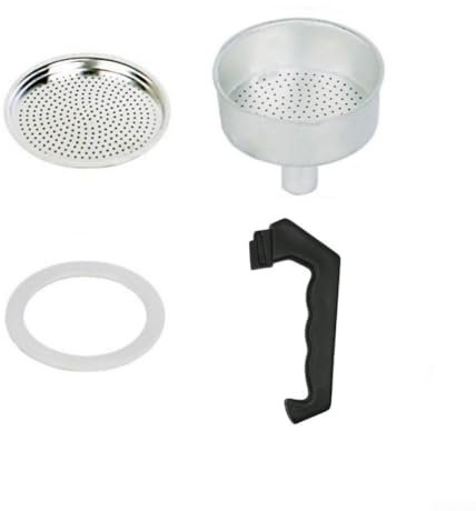 Complete Replacement Parts Kit for Moka Pot Handle, Gasket, Funnel, Filter (9 Cup)