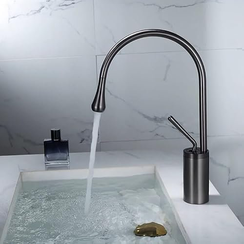 Badezimmer-Wasserhahn, Pistole, grau, Waschbecken-Wasserhahn, heißer und kalter Waschbecken-Wasserhahn, Messing-Wasserhahn, Küchen-Wasserhahn, schwenkbarer Waschbecken-Wasserkran