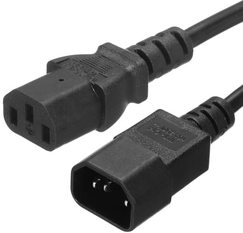 PATIKIL PDU Cable de Extensión Alimentación, 10m Cable Alargador de 3 Clavijas de Corriente Alterna C14 Macho a C13 Hembra 1.5mm² 250V 10A para Portátil Electrónica Ordenador Impresora