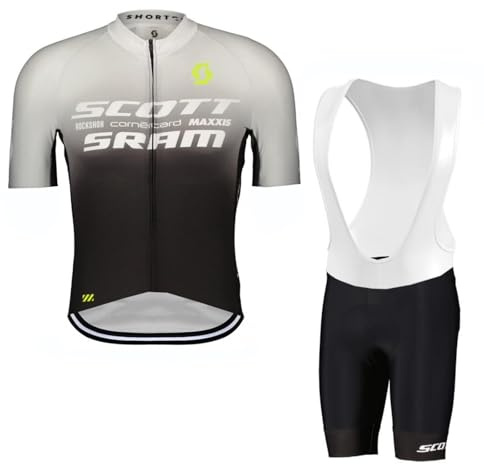 RDCYCLIST 2024 Pro Team Radtrikot Set für Herren, atmungsaktives MTB Radtrikot Trägerhose Kits GEL Paddad (L)