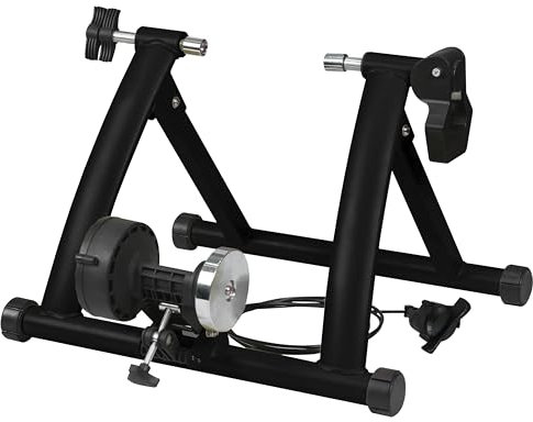 MVTEK Trainingsrolle Easy Roller Trainer Stand Magnetisch Rolle für Heimtraining aus Stahl Training Stand Räder 24/29 Tragkraft max. 135kg Road und MTB Kompatibel Zusammenklappbar