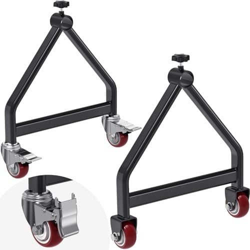 Insaga Cord Reel Holder, Heavy Duty Cable Caddy 2pcs with Wheel Portable Cable Reel Dispenser Wire Drum Spool Dispenser Rack Portablefor Rod Within 71cm Length & 41mm Dia, 280lbs Capacity