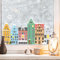 Wandtattoo Loft Fensterbilder Weihnachten Rostock Häuserreihe – Wiederverwendbar – A4 Bogen, 34 Sticker – Weihnachstdeko Fenster, Weihnachtsbilder Fenster, Fensterbild Winter Schneeflocken