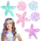AOZUO Lot de 6 accessoires pour cheveux en forme d'étoile de mer, pinces à cheveux à paillettes, accessoires de pince à cheveux, épingles à cheveux à paillettes pour femmes et filles