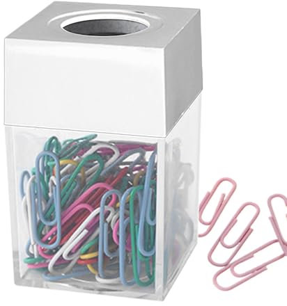 Zuasdvnk Büroklammer-Halter, magnetischer Büroklammer-Halter für die Schule, transparenter Büroklammer-Spender, Büroklammer-Spender, Organizer-Box für Zuhause, Schreibtisch, Schule