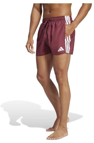 adidas Men's 3-Streifen 3-Inch Badeshorts Shadow Red/White 2XL