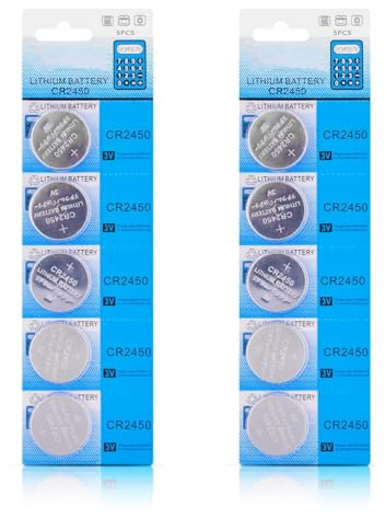 ZYHARUKO Pack Of 5/10 CR2450 Button Batteries CR2450 3V Lithium Batteries For Watches And Remote Controls With Long Lifespan