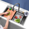 AKPHBKFG Juego de Fregadero de Cocina, Fregadero Profesional de Acero Inoxidable, Juego de Grifo Integrado con Cascada y extraíble, Fregadero Grande 75 * 45 * 21cm