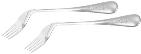WRITWAA 2Pièces Fourchette Alimentation Inclinée Pour Personnes Âgées Ustensiles De Table Ergonomiques Pour Patients Lot De Aide à Nutrition Avec Design