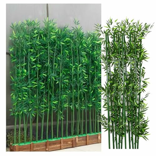 Plante artificielle en bambou – Brise-vue pour jardin, balcon, terrasse, cour, cloison commerciale, 100 cm de hauteur