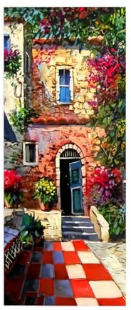 3D Türaufkleber Farbige Häuser B85 x H205cm Türtapete selbstklebend TürPoster - Fototapete Türfolie Poster Tapete Aufkleber DIY Wandbild