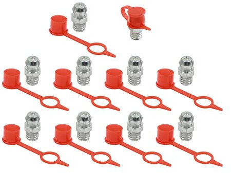 CETEOR 5-30 Set M6 Raccordi for ingrassatori Idraulici in Ferro e Zinco Raccordi for ingrassatori Dritti/angolari di 45/90 Gradi(10pcs Straight)