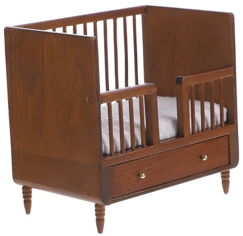 Milisten Miniatur Puppenhaus Bett Dekoration Kleines Holz Bett Modell für Kinderzimmer Doppelstockbett Design für Puppenhaus Möbel und Miniatur Szenen