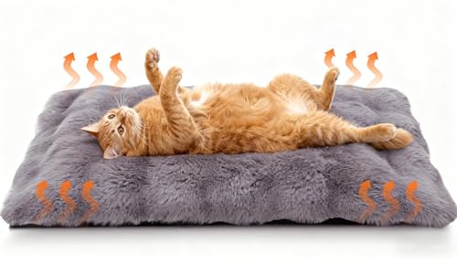 SilverChry Selbstheizende Katzendecke Hundedecke, Selbstwärmende Haustierdecke ohne Strom Kabel, Flauschige Kuscheldecke, Wärmedecke Katze Hund für Sofa und Auto (L)