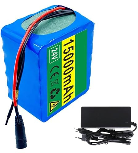 Batterie 24V 15Ah pour Vélo Électrique, Batterie pour Scooter Électrique, Pack Batterie Lithium-ION 6S5P pour Vélo Électrique, Pack Batterie pour Vélo Électrique avec Chargeur T