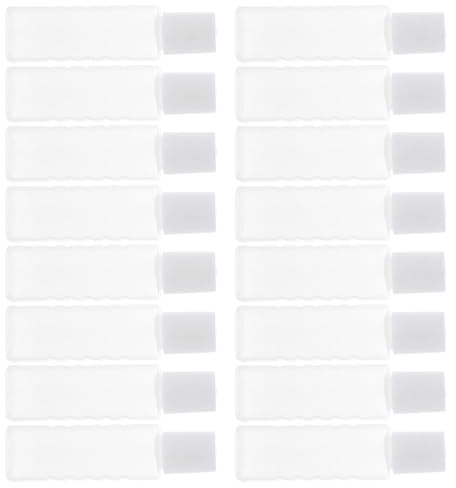 25 Stück Kleiner Leerflaschen für Kontaktlinsenflüssigkeit 5,5x1,5x1cm | Kunststoffbehälter mit Schraubverschlüssen, Transparenter Körper, zum Dosieren und Aufbewahren von Toner