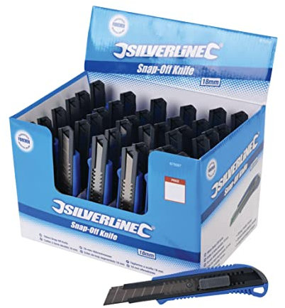 Silverline - Cutters à lame sécable 18 mm, présentoir 36 pcs (675097)