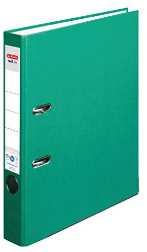 Herlitz Ordner maX.file nature plus, A4, 5 cm Rückenbreite, Spezialbeschichtung aus Papier, grün