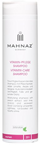 MAHNAZ® mildes Vitamin Pflege-Shampoo, für die häufige Haarwäsche, Leichtigkeit und Fülle, vegan, 200ml