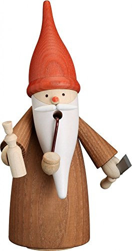 Seiffener Volkskunst | Räuchermännchen Erzgebirge Wichtel | 16 cm | erzgebirgische Holzkunst Weihnachten | 12321 | Drechslerwichtel