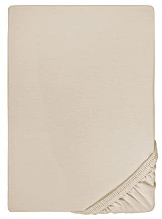 biberna 0077144 Spannbetttuch Feinjersey (Matratzenhöhe max. 22 cm), gekämmte Baumwolle, superweich 1x 180x200 cm > 200x200 cm kitt
