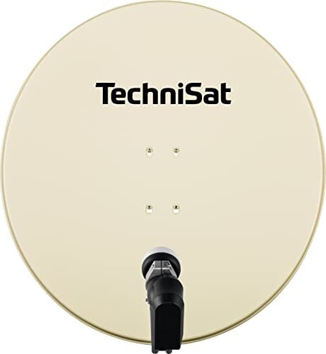 TechniSat SATMAN 850 PLUS - Satellitenschüssel für 4 Teilnehmer (85 cm Sat Spiegel mit Masthalterung und 40mm Universal-Quattro-Switch-LNB) beige