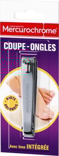 MERCUROCHROME - Coupe-Ongles - Mains et Pieds - Coupe et Lime Les Ongles - Adapté aux Ongles Durs et Epais - Garantit une Coupe Précise - Lime Intégrée - Acier