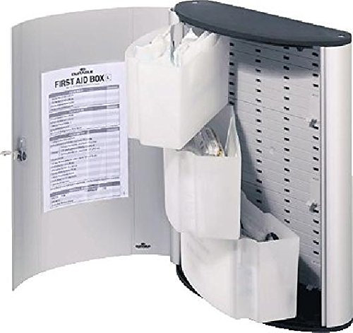 DURABLE Verbandschrank FIRST AID L/1974-23, silber, DIN 13157, B302xH400xT118 mm