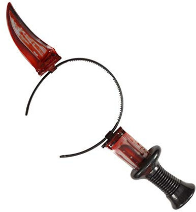 Bloody Knife Through Head Novelty Prop for Novelty Halloween Toy Weapon Fancy Dress Accessory