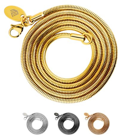 Max Palmer Schlangenkette Edelstahl Gold - [73.] Dicke: 2,5mm - Länge: 50cm