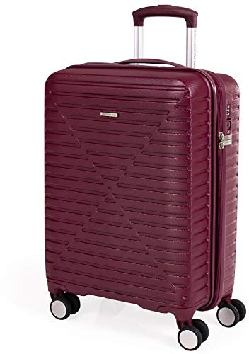 london Fog ABS Hartschalenkoffer - Reisegepäck mit 8 Spinner-Rädern | Teleskop-Zuggriff | TSA Sicherheitsschlösser LFL005, Rot - Tuscan Red, S, Koffer