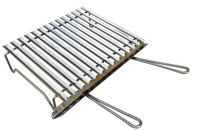 Fonderia Bongiovanni | Graticola per Camino | Graticola per Barbecue | in Acciaio | Griglia Tutta Inox per barbecue con recupero oli |60x40 cm