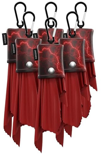 Microfiber Cloth & Glasses Wipes (6 Pack) Lens & Glasses Cleaning Cloth - Eye Glass Clean Cloths - Eyeglass Cleaning Cloth - Glass Cleaning Cloth - Camera Lenses & Gadget Delicate Screens - Red