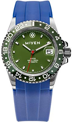 MIYEN MUNICH Abyss Automatik Uhr Herren - Miyota Präzisionslaufwerk Saphirglas & Datumsfunktion – Silber Uhr Herren