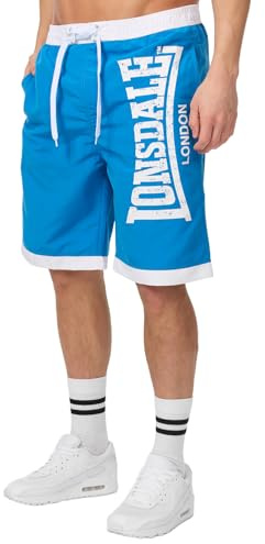 Lonsdale Herren Clennell Badehose (1er Pack) | 100% Polyester Bademode,elastischer Kordelzug in der Taille,Seitentaschen,lange Passform–bequeme Shorts für Schwimmen& Urlaub