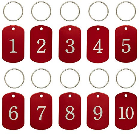 Aluminum Engraved Number Tags Key Tags ID Tags with Key Rings