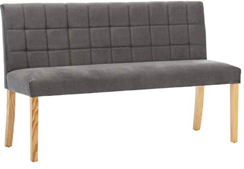 Tidyard Sitzbank Sofa Sitzmöbel Loungebank Polsterbank Sofabank Stoffbezug Flurbank Küchenbank Bank 140 cm Grau Stoff