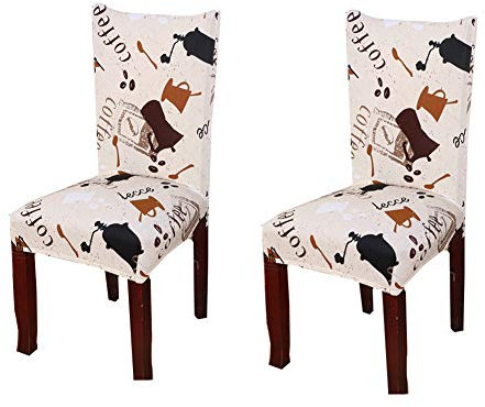TTinah Chair Cover Bedruckt Abwaschbar Stretch SchwingstüHle 4Er Set Stuhlhussen 2Er Set FüR Esszimmern Wohnzimmern Schlafzimmern KüChen Set of 2,White