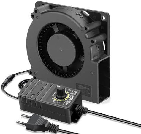 GDSTIME Ventilador de ventilador de ventilador de 220 V CA, 230 V, 240 V, 120 mm, turbinas, turbina de 120 mm, ventilador con 3 V -12 V, control de velocidad para botes inflables