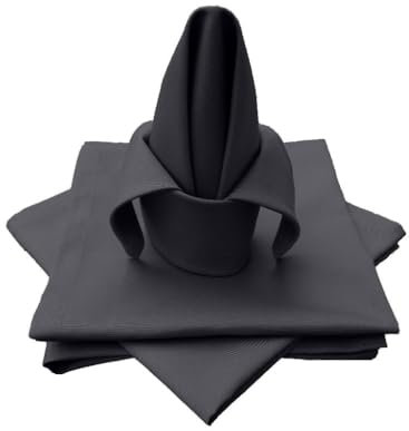 Lemos Home Hochwertige Stoffserviette Tischtuch 4 Stück aus 100% Baumwolle Kollektion Konzept, Farbe & Größe wählbar (Stoffserviette 4er Set - 45x45cm, Anthrazit)