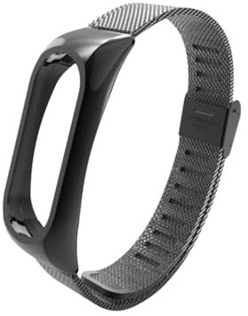 VILLCASE Silikonband Kompatibel mit Smart Band 2- Smartwatch Armband Strapazierfähiges, Schwarz, Ersatzarmband für Smartwatch